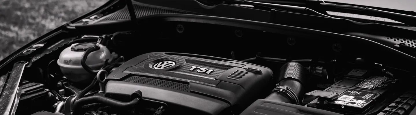 Volkswagen engine in car