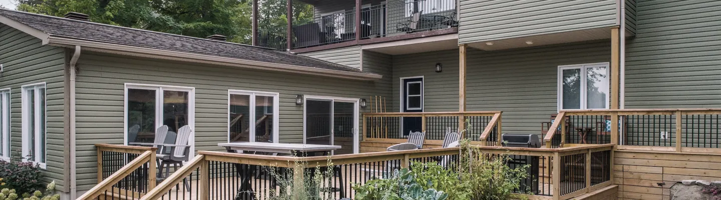 a house with a deck